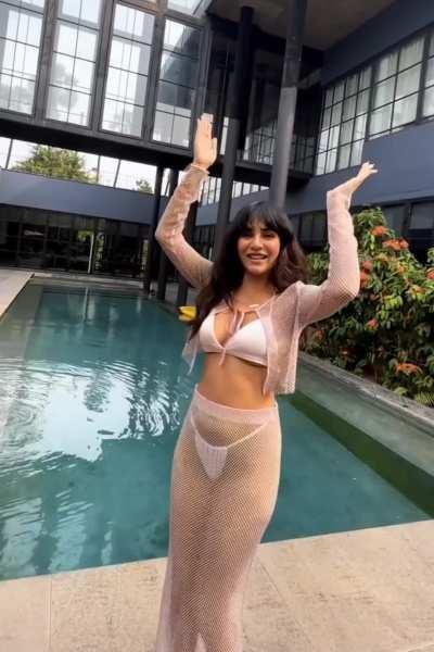 This dusky petite sl#t Radhika Seth was born to roam wearing tiny Lil bikinis and please men from all around the world with her body and this wh∅re never ever disappoints in doing that. Hbd to the bikini queen.