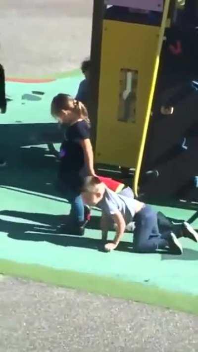 I’m not sure what’s going on here, but I know who runs the playground.