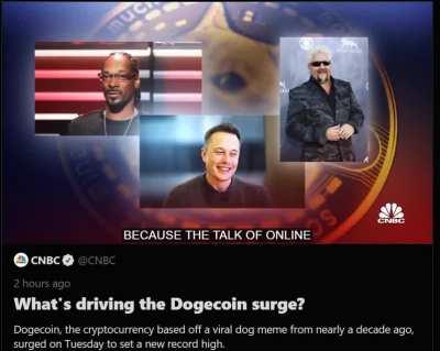 Doge 🐕 phenomena on CNBC today 🕺🚀