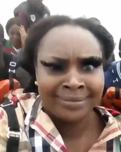 Long eyelashes on a windy boat ride