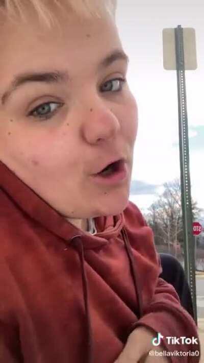 There were 2 stop signs, but she kept going!