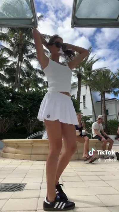 Lily Chee in a tennis outfit 🎾