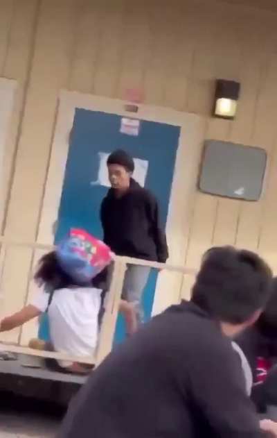 Student knocks kid out after he was talking bad about his mother online
