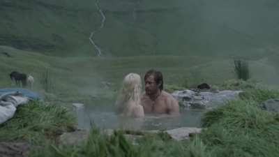Enjoying A Hot Spring in Viking Epic 'The Northman (2022)