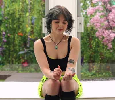 her underwear matches her skirt