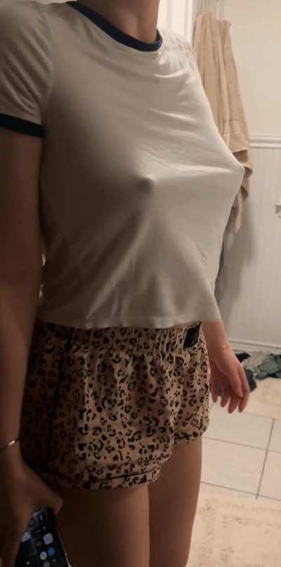 another braless white tee bounce. enjoy