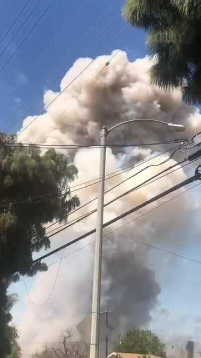 Someone’s house being blown up by a stash of fireworks