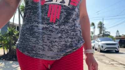 Dared to walk around in public with a slit cut in my yoga pants.