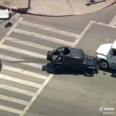 Jeep driver is convinced his Jeep is a tank
