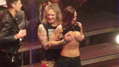 Titty Drop onstage at a Steel Panther's​ gig