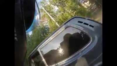 Messing around with biker escalates quickly