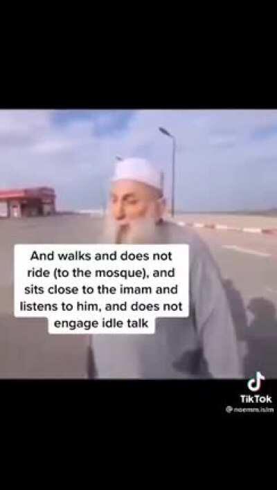 An elder rejects a ride to the Masjid