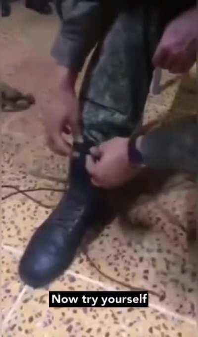 Newly mobilised Russian receives basic training .. And I mean BASIC.