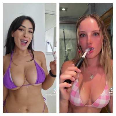 @leahgieswilder or @yourcuteblondie1 Who brushed better?