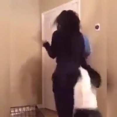 She tried to trick her to come outside to fight but comes in to get clocked