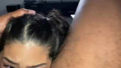 Cute Foreign Thot Takes Off Glasses & Gets To Work