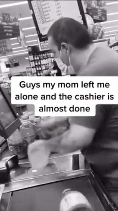 that cashier is on a mission 💀
