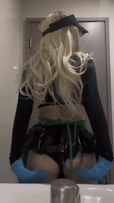 Bare it all for your boss in this tight skirt