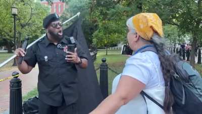 Streamer gets in yelling match with veteran protesting in DC