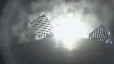 Landing in the dark through clouds