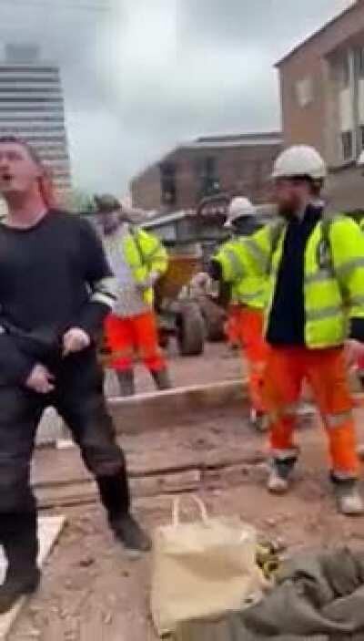 Threatening construction workers