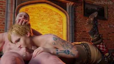 Ves blowing Geralt (niodreth)