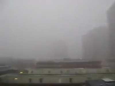 Eerie tornado warning sirens in downtown Chicago