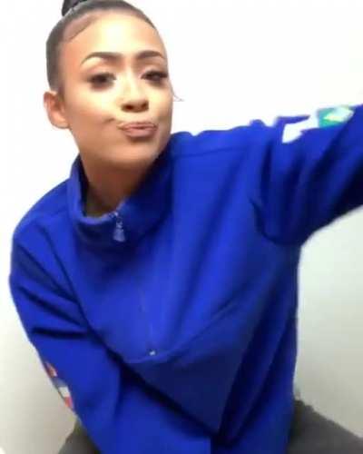 First Instagram post after she turned 18. Braless twerk in hoodie.