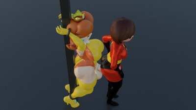 Daisy restrained by Elastigirl