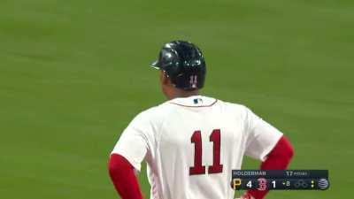 [Highlight] [Highlight] Ji-Hwan Bae robs Devers of a double with a crazy catch against the Green Monster