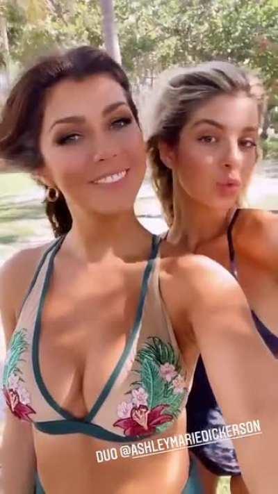 Floral suit with friend