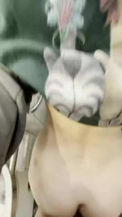 Fucking in the train washroom