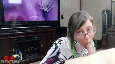 OC: i hope watching me suck my roommate's dick while he watches a movie is a good way to start your hump-day!