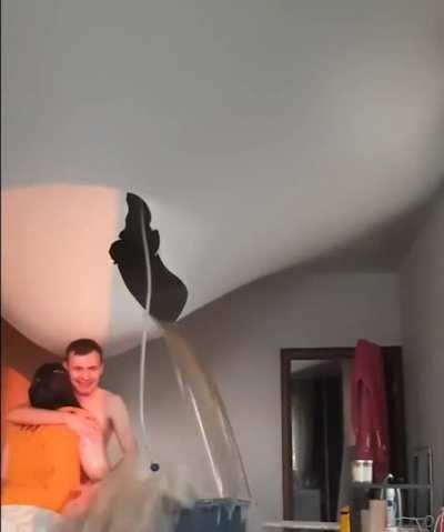 Helplessly succumbing to the elements [Leaky Roof]