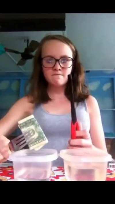 Burning a dollar bill