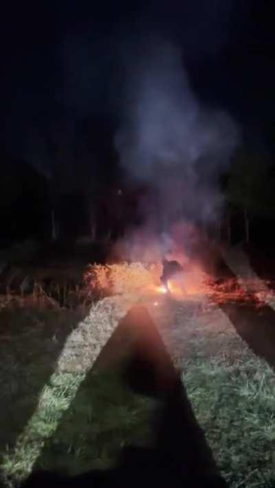 shooting a fire arrow