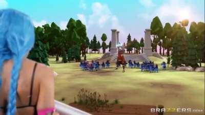 [NSFW] The 3/10/16 Jinx reaching her powerspike while farming in Nexus, thinking she could take on the 10/1/12 Bug Eyed Yi.