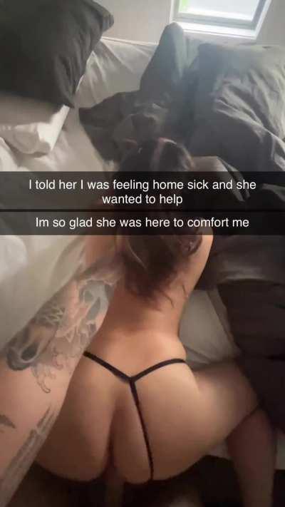 I was feeling homesick while on vacation with the family. Lil sis gave me her pussy to remind me of home