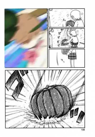 Made an anime/manga comparison of the Yukko & Mio vs. Pumpkin scene
