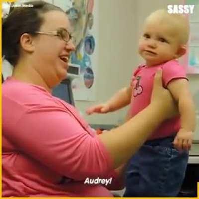 Baby listening for the first time