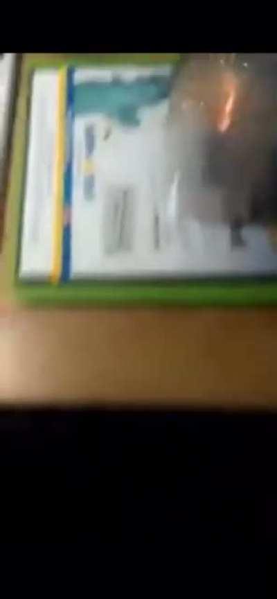 Attempting to use a glass cup to contain a m80 firework