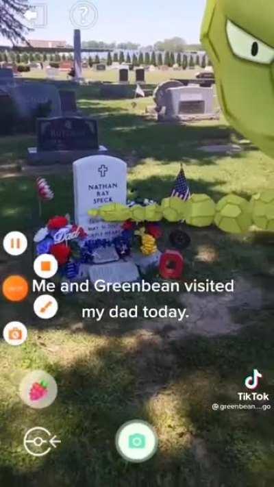 Greenbean paying his respects