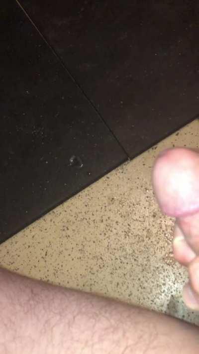 The sound of my load splashing to the floor.