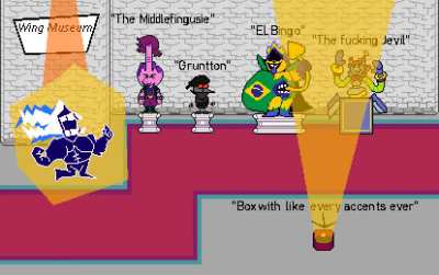 FIY, in the aborted weird route, Roulxs Kaard absorbs every accents ever and is the final boss