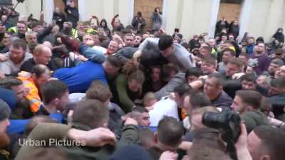 The Atherstone Ball Game, held annually on Shrove Tuesday, took place yesterday. The ball is thrown into the crowd at 3 pm, and the winner is the person holding it at 5 pm.
