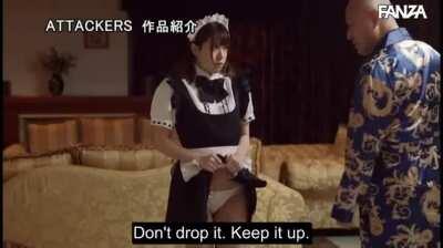 Her chichi's creditor demanded repayment through her body. | ATID-403: Maid for Hire - Hikari Ninomiya | JAV with English Subtitles | EroJapanese.com