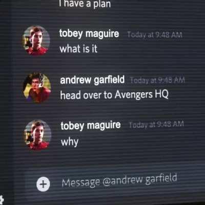 Tobey and Andrew teaming up against Holland to save the one true Spiderman, ft The Avengers