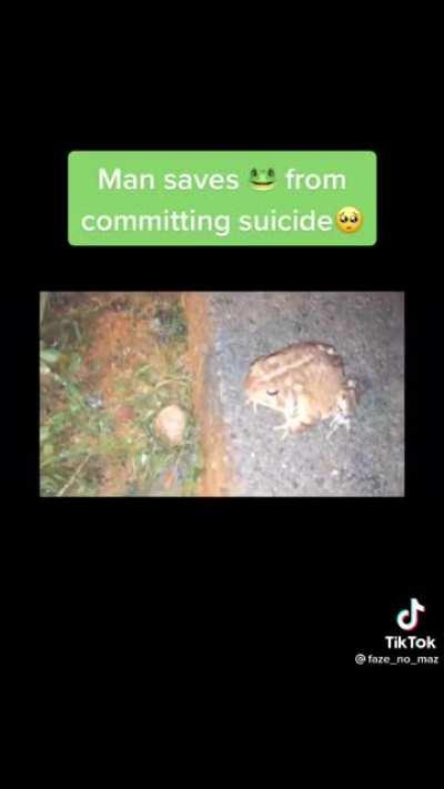 Man Saves A Frog