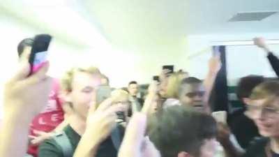 Halo theme song performed by 80 guys in 1 bathroom not by me