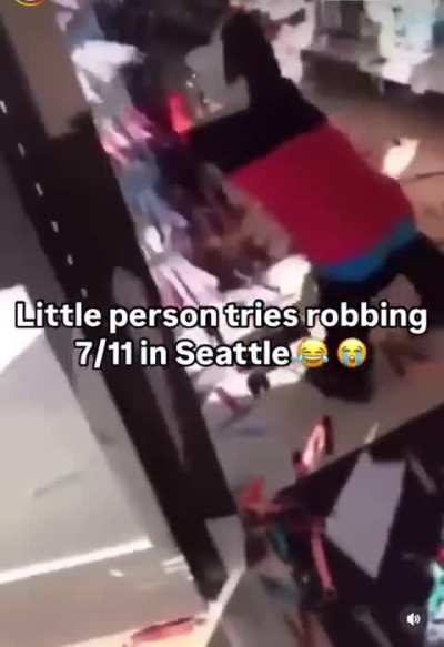 Little person going off in a store